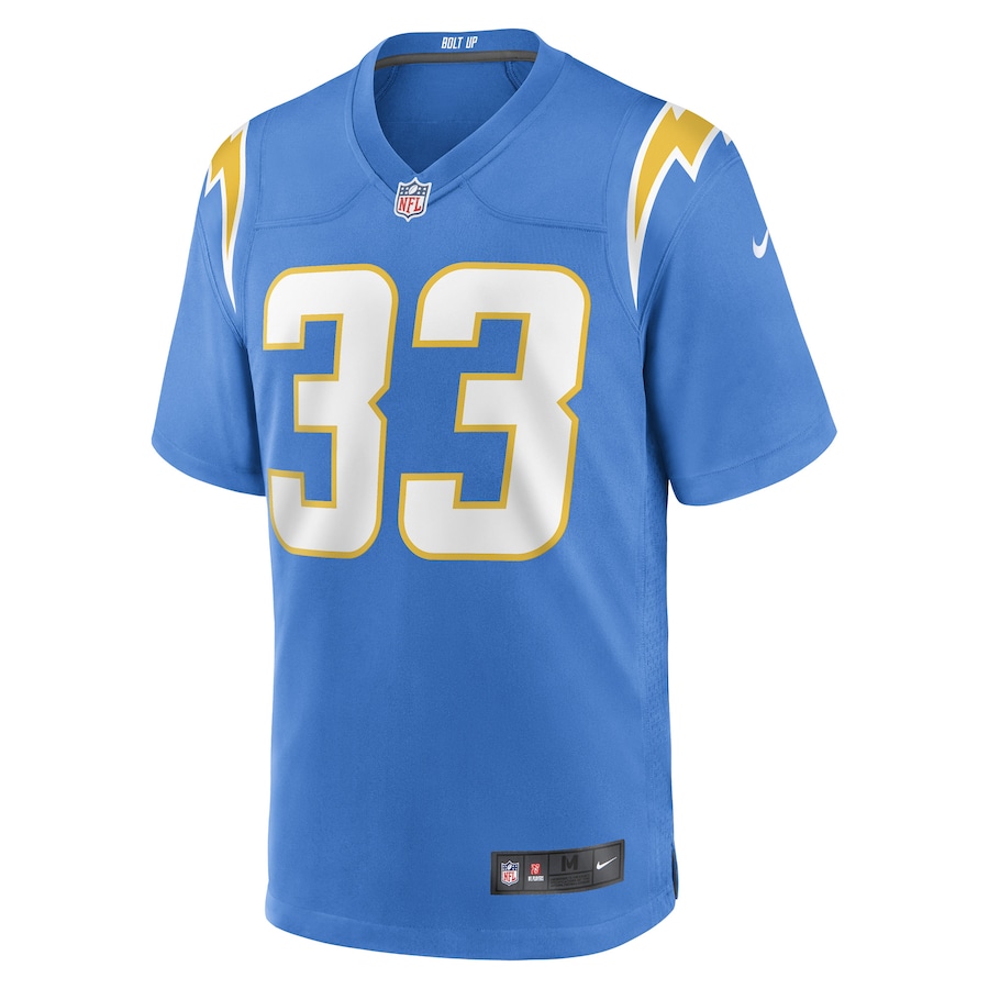 Mens Los Angeles Chargers Deane Leonard Powder Blue Game Player Jersey
