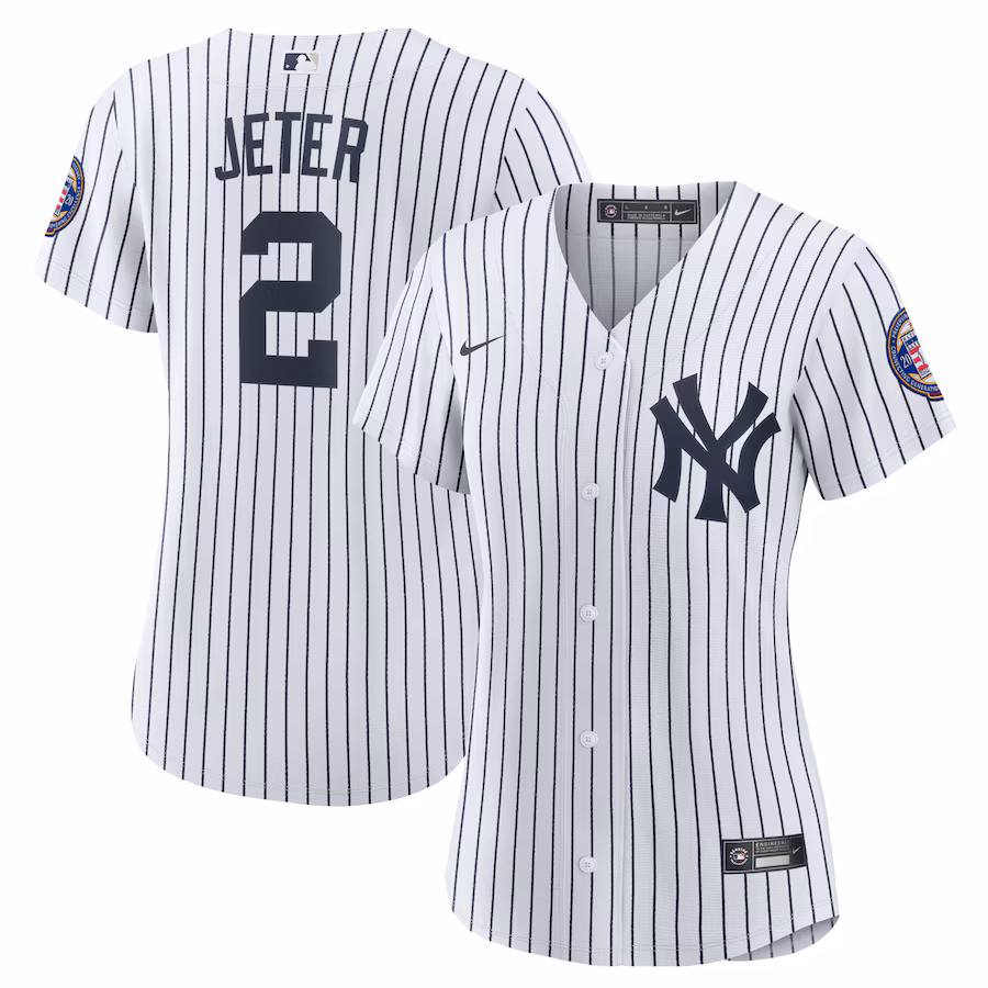 Youth New York Yankees Derek Jeter Nike White/Navy 2020 Hall of Fame Induction Home Replica Player Name Jersey