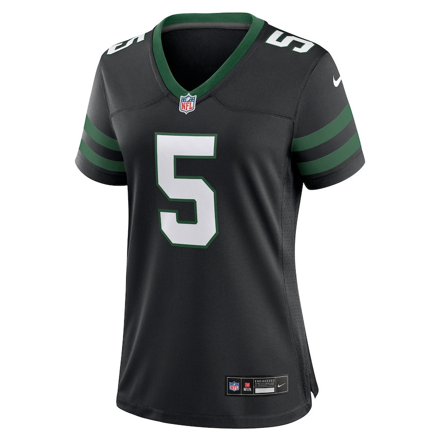 Garrett Wilson 5 New York Jets Alternate Game Women Jersey - Legacy Black
