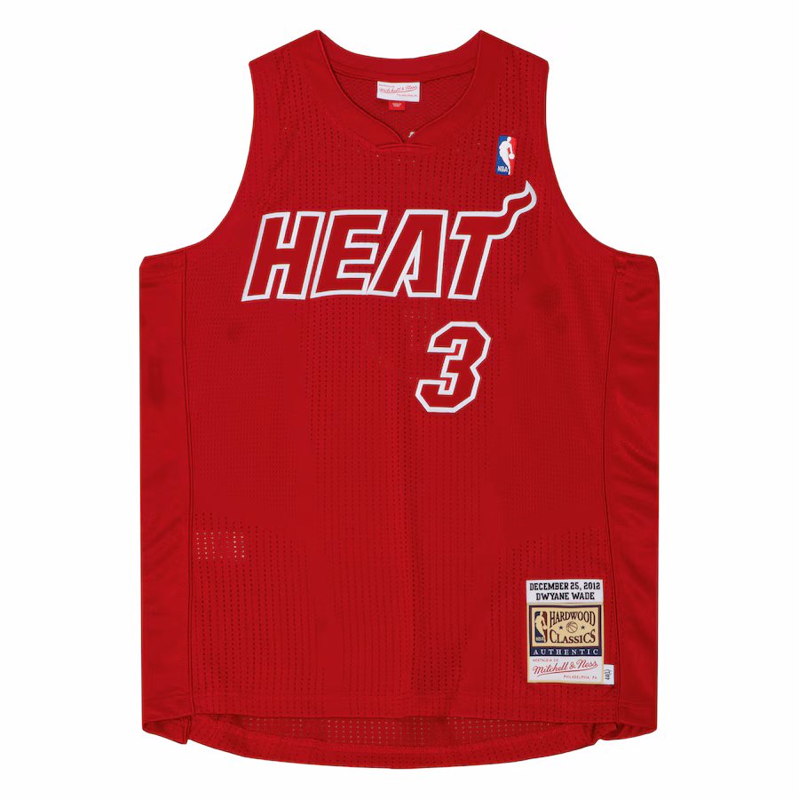 Men's Miami Heat Dwyane Wade Mitchell & Ness Scarlet 2012 Authentic Player Jersey