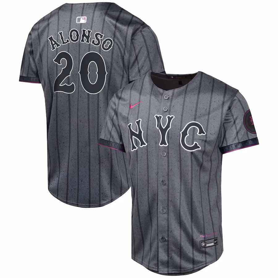 Pete Alonso New York Mets Nike Youth 2024 City Connect Limited Player Jersey - Graphite