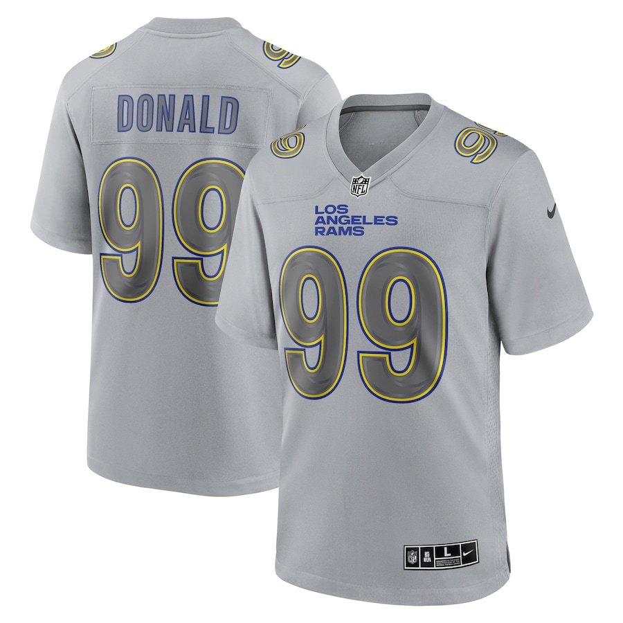 Mens Los Angeles Rams Aaron Donald Gray Atmosphere Fashion Game Jersey