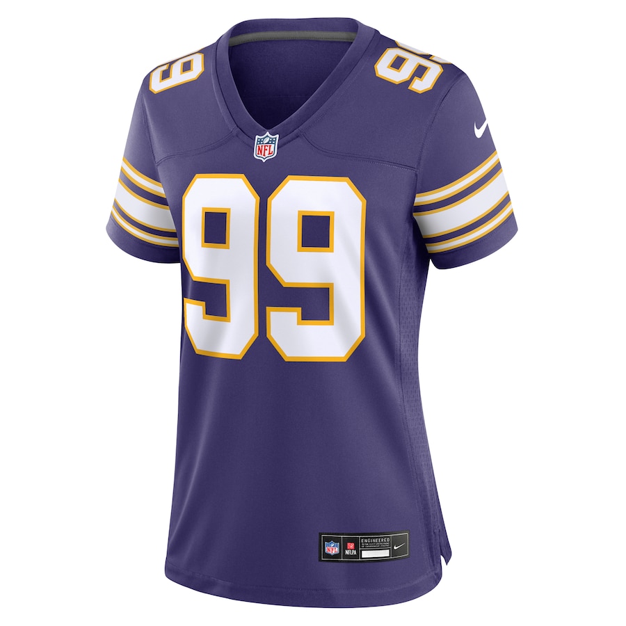 Womens Minnesota Vikings Danielle Hunter Purple Classic Player Game Jersey