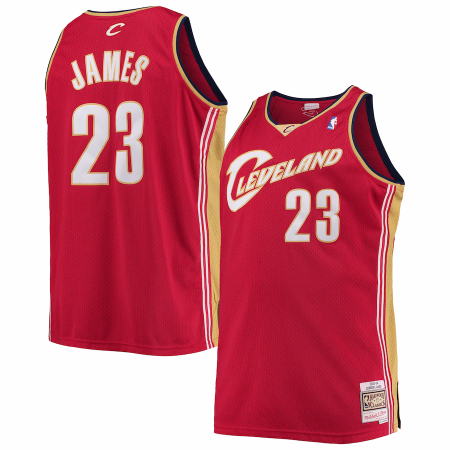 Men's Cleveland Cavaliers LeBron James Mitchell & Ness Wine Big & Tall Hardwood Classics Swingman Jersey