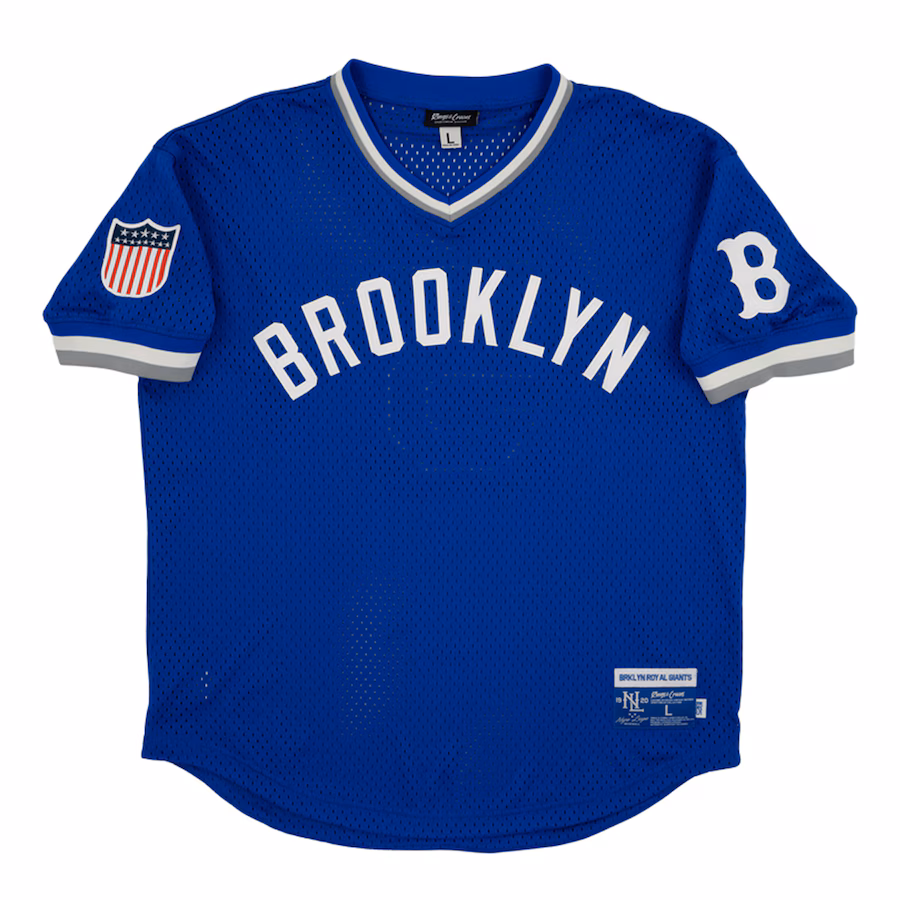 Men's Brooklyn Royal Giants #5 Rings & Crwns Royal Mesh Replica V-Neck Jersey