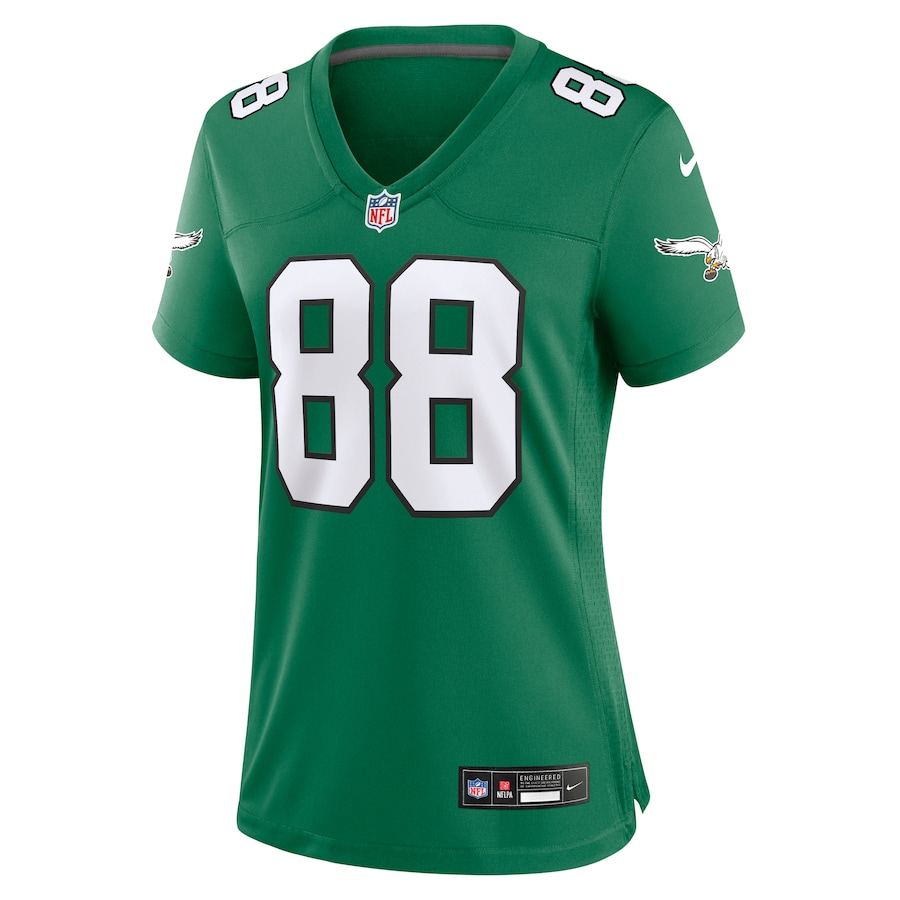 Womens Philadelphia Eagles Dallas Goedert Kelly Green Alternate Game Jersey