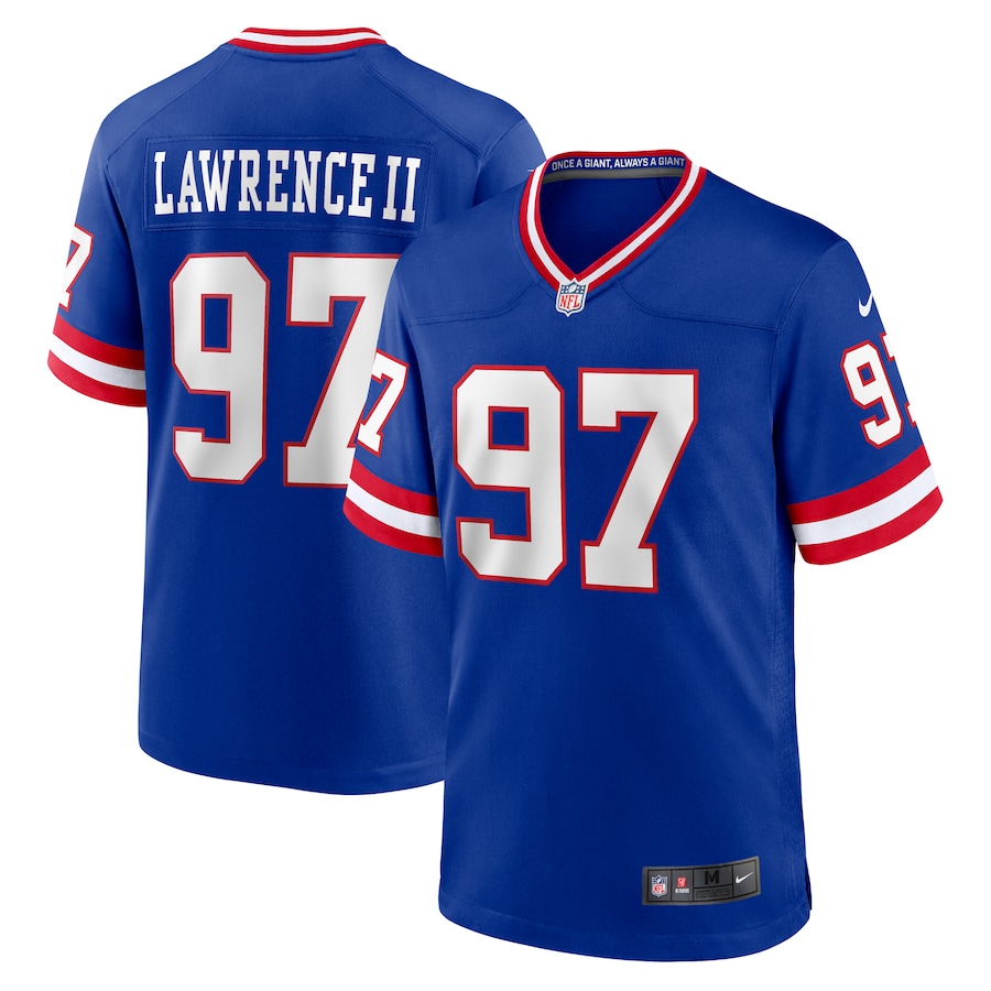 Mens New York Giants Dexter Lawrence II Royal Classic Game Player Jersey