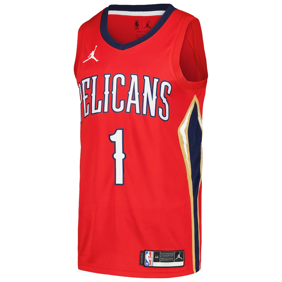 Men's New Orleans Pelicans Zion Williamson Jordan Brand Red Player Jersey