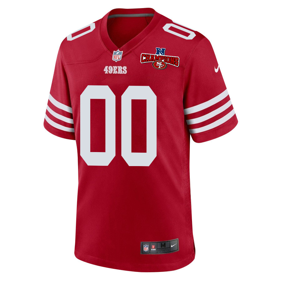 San Francisco 49ers NFC Champions Patch Game Men Custom Jersey - Scarlet