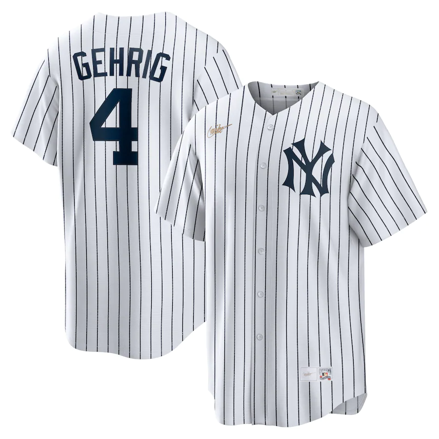 Women's New York Yankees Lou Gehrig Nike White Home Cooperstown Collection Player Jersey
