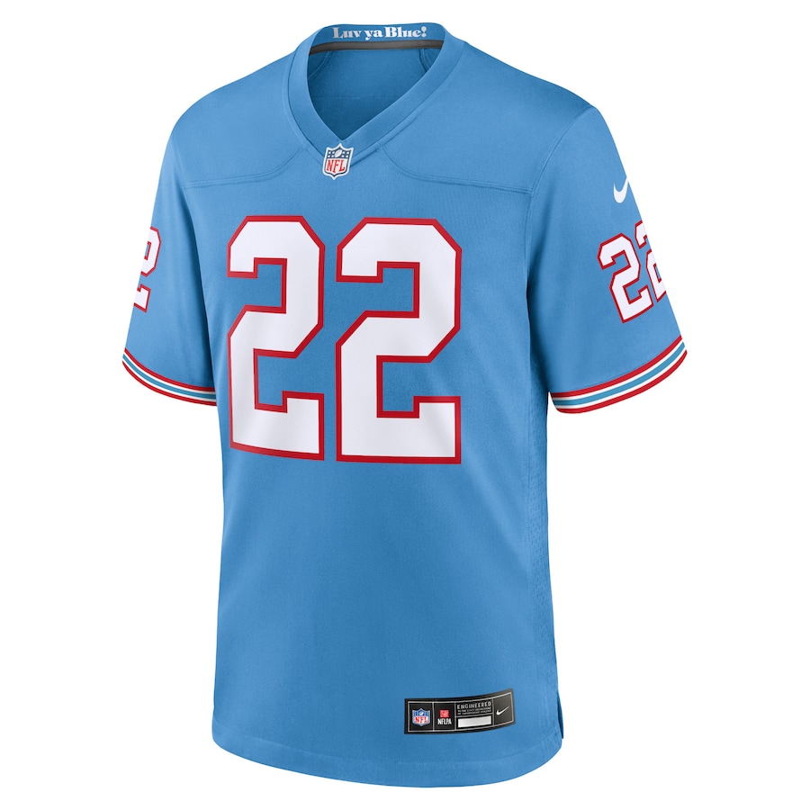 Mens Tennessee Titans Derrick Henry Light Blue Oilers Throwback Alternate Game Player Jersey