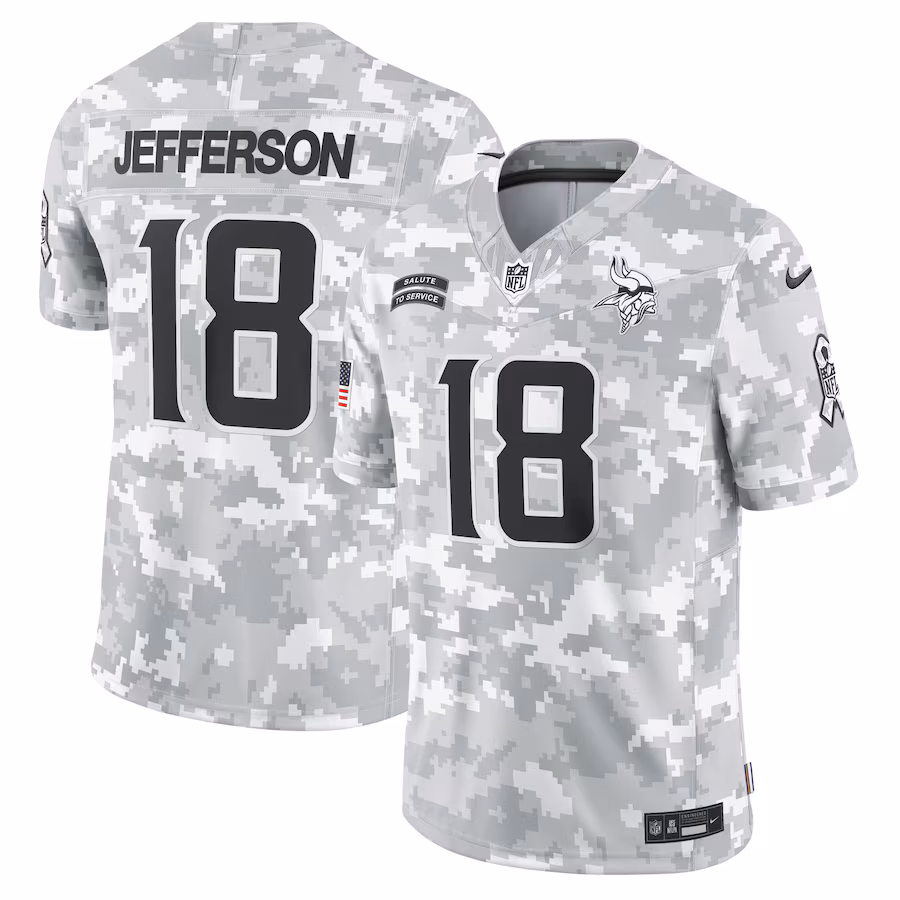 Justin Jefferson Minnesota Vikings Nike 2024 Salute to Service Limited Jersey - Arctic Camo
