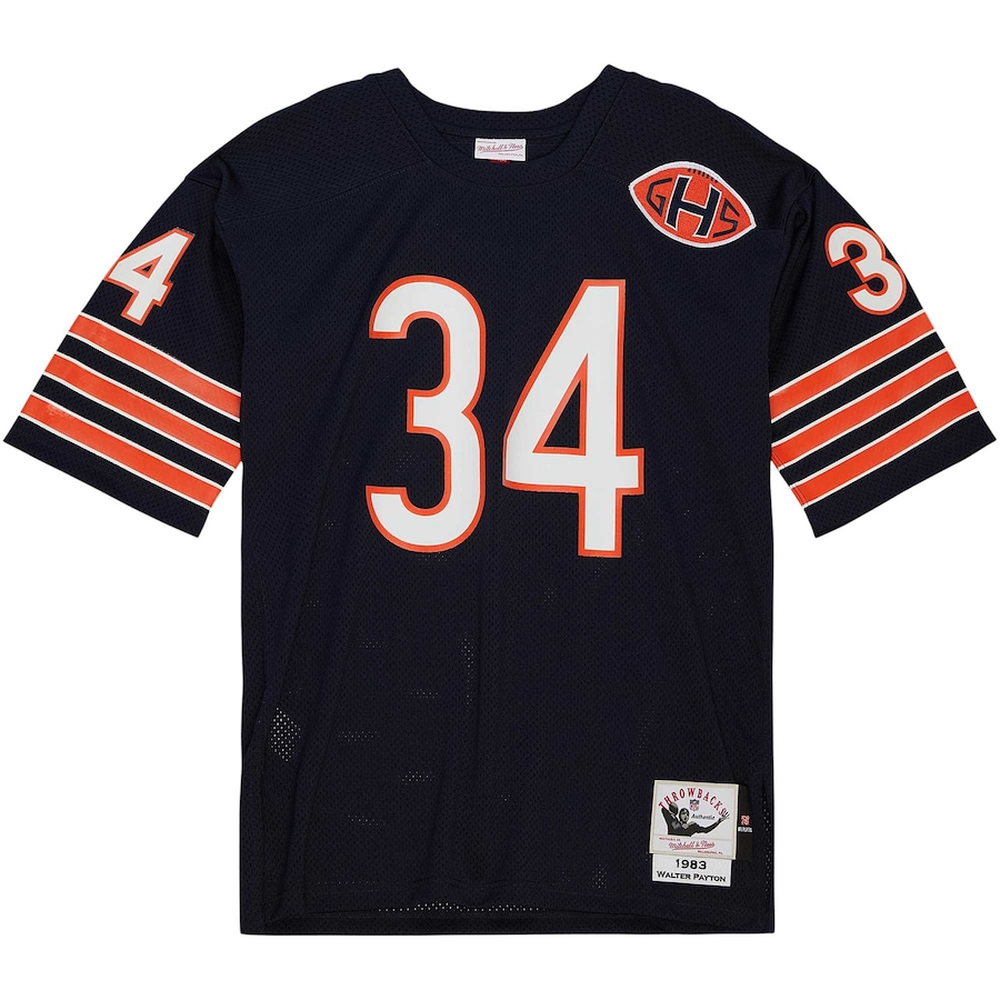 Mens Chicago Bears 1983 Walter Payton Navy Authentic Throwback Retired Player Jersey