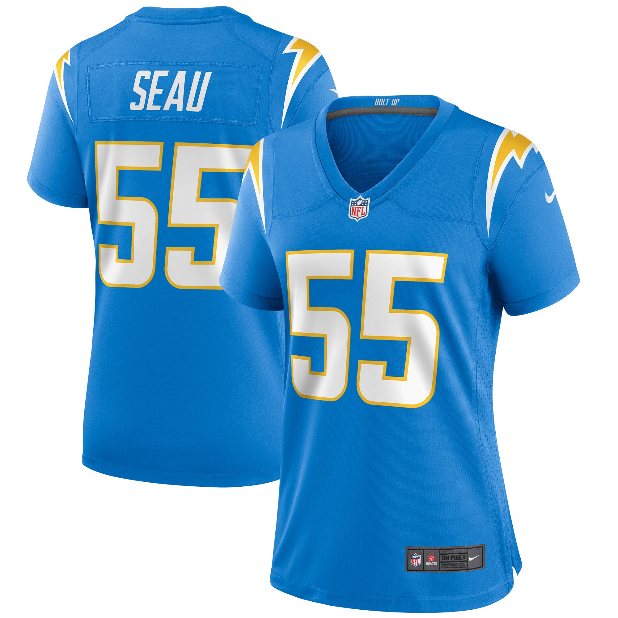 Junior Seau Los Angeles Chargers Women's Game Retired Player Jersey - Powder Blue