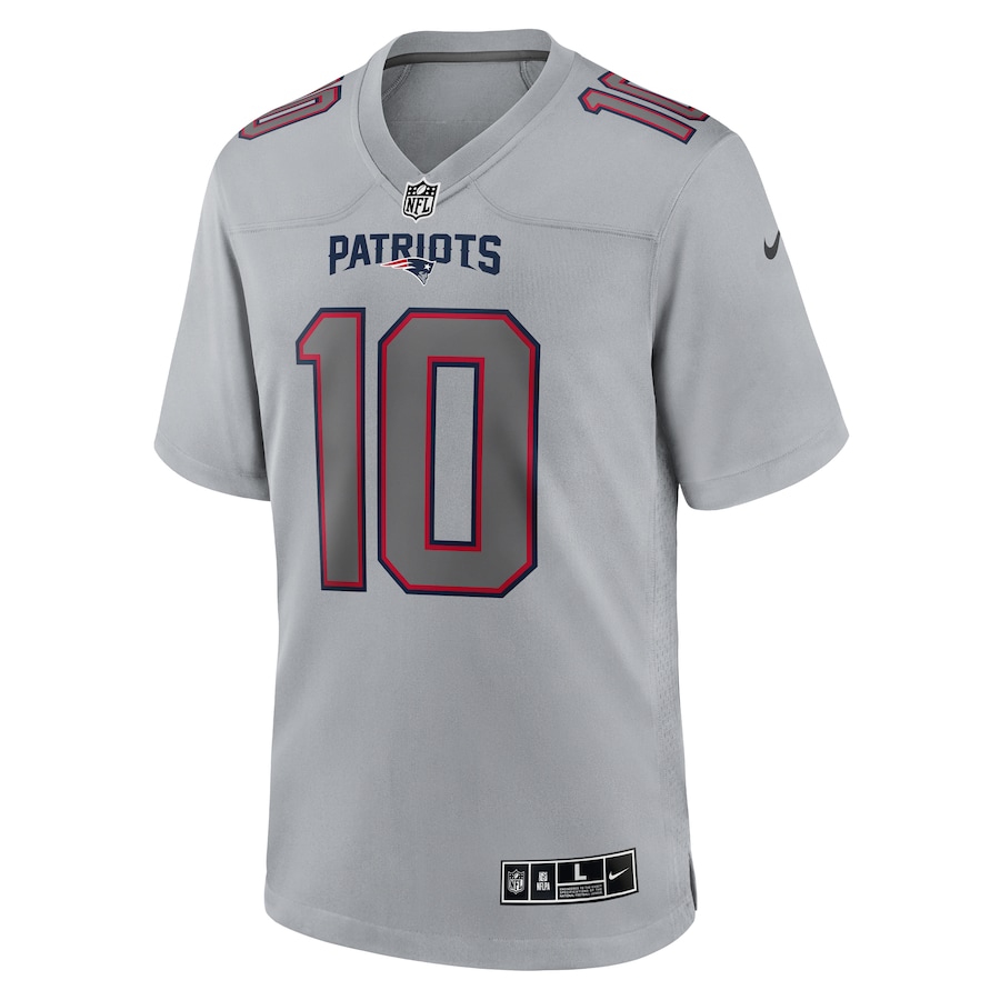 Mens New England Patriots Mac Jones Gray Atmosphere Fashion Game Jersey