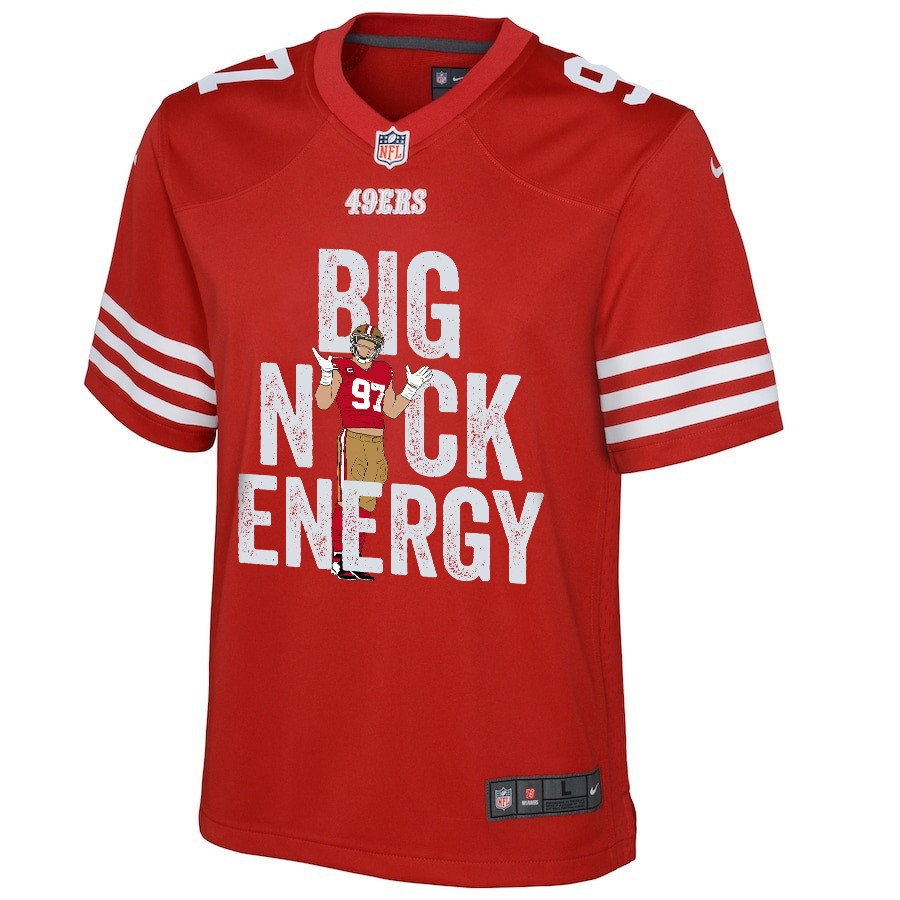 Nick Bosa 97 San Francisco 49ers Big Nick Energy Game YOUTH Jersey - Scarlet