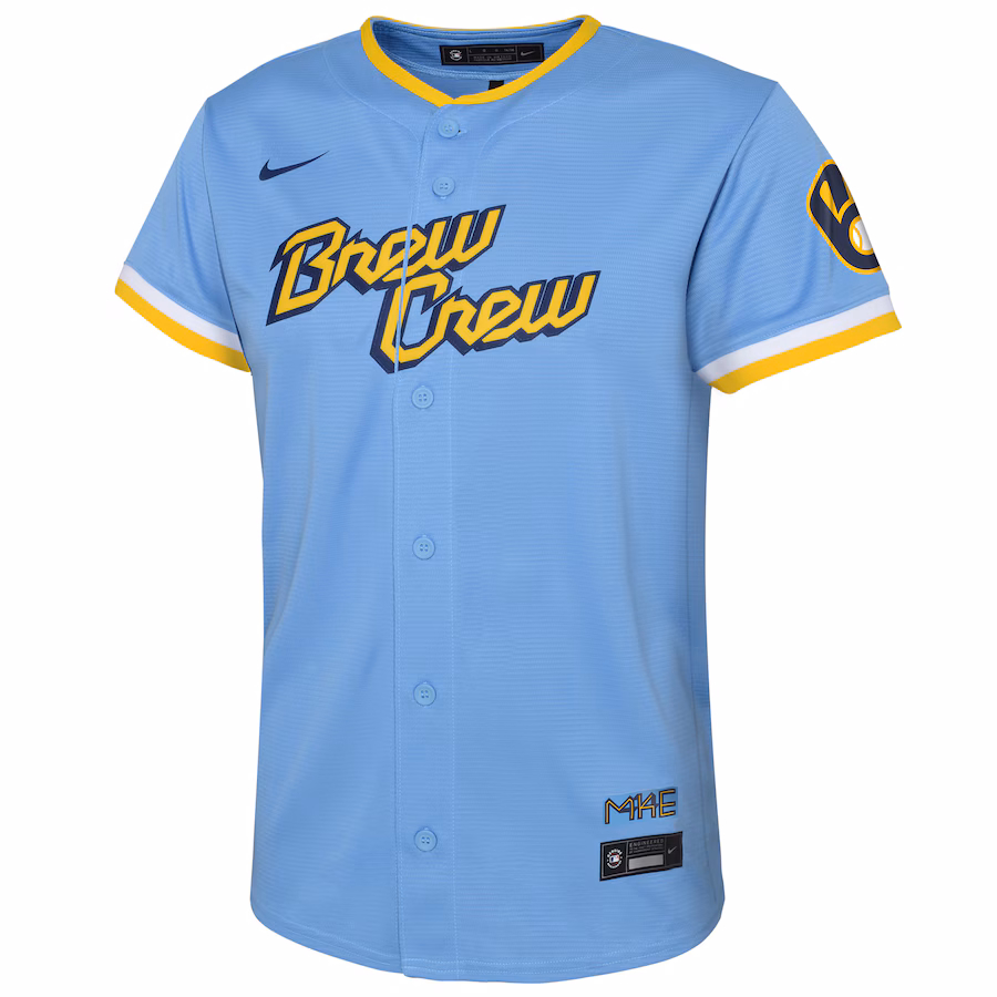 Youth Milwaukee Brewers Nike Powder Blue City Connect Replica Team Jersey
