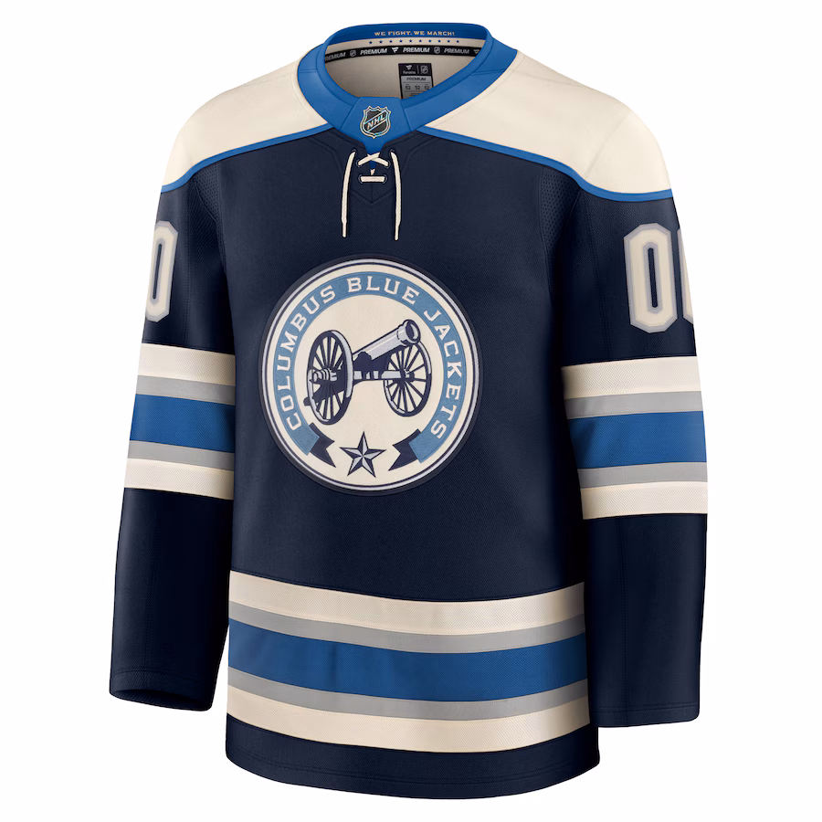 Columbus Blue Jackets Fanatics Alternate Premium Custom Jersey - Navy
