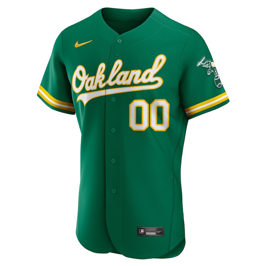 Men's Oakland Athletics Kelly Green Alternate Authentic Custom Jersey