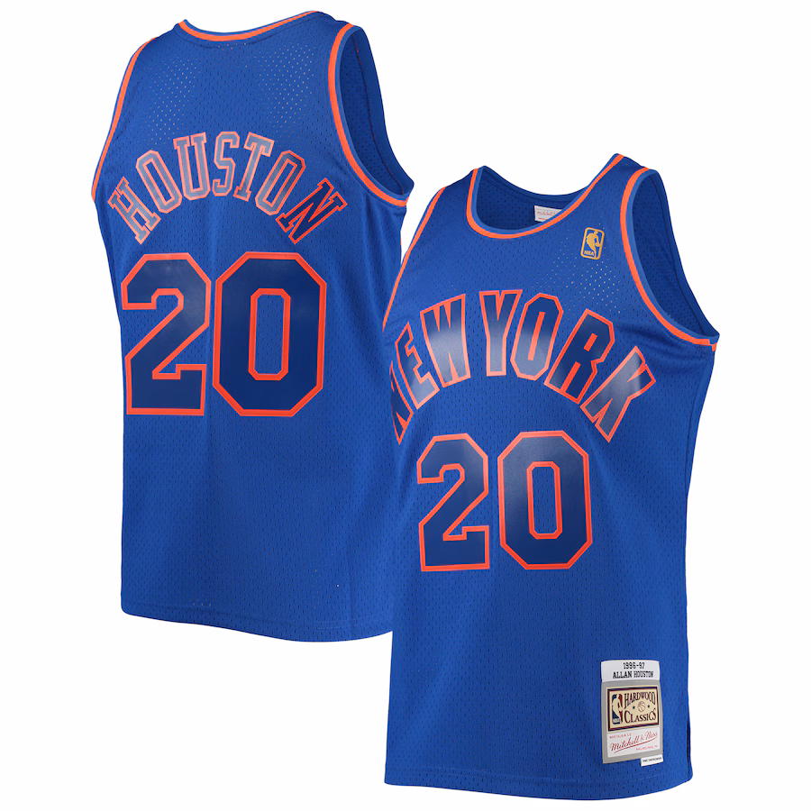 Men's New York Knicks Allan Houston Mitchell & Ness Blue 1996-97 Throwback Dark Swingman Jersey