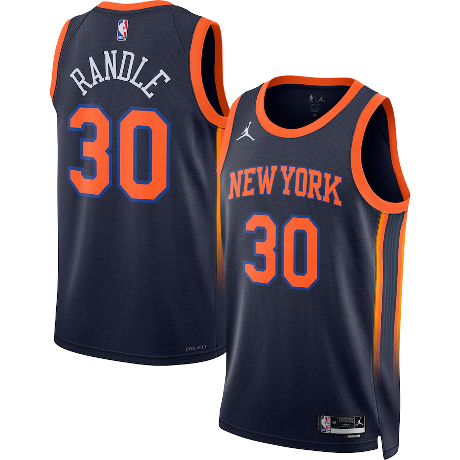 Unisex New York Knicks Julius Randle Jordan Brand Navy Swingman Jersey - Statement Edition