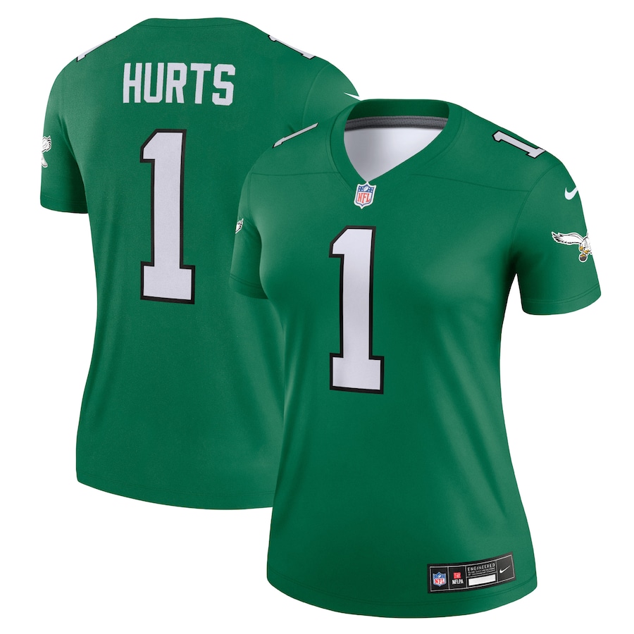 Womens Philadelphia Eagles Jalen Hurts Kelly Green Alternate Legend Player Jersey