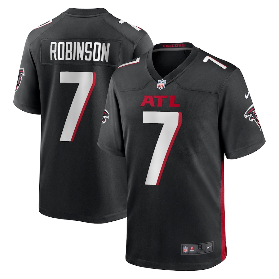 Mens Atlanta Falcons Bijan Robinson Black 2023 Draft First Round Pick Game Jersey
