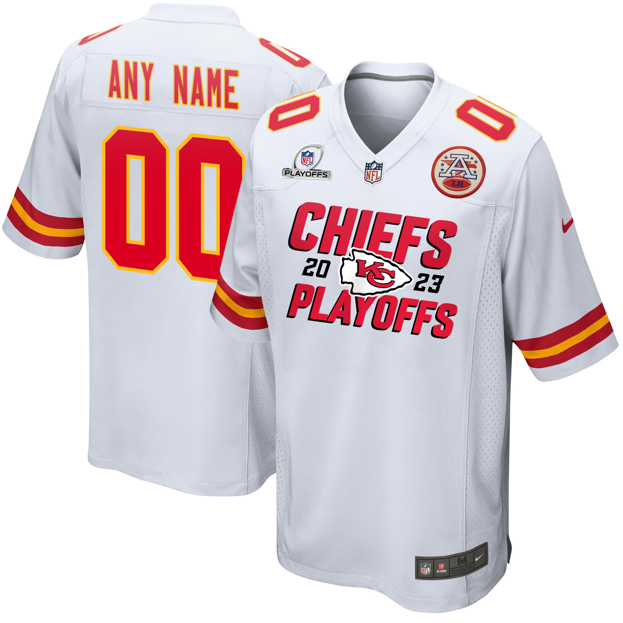Kansas City Chiefs 2023 Playoffs Iconic Game Men Custom Jersey - White