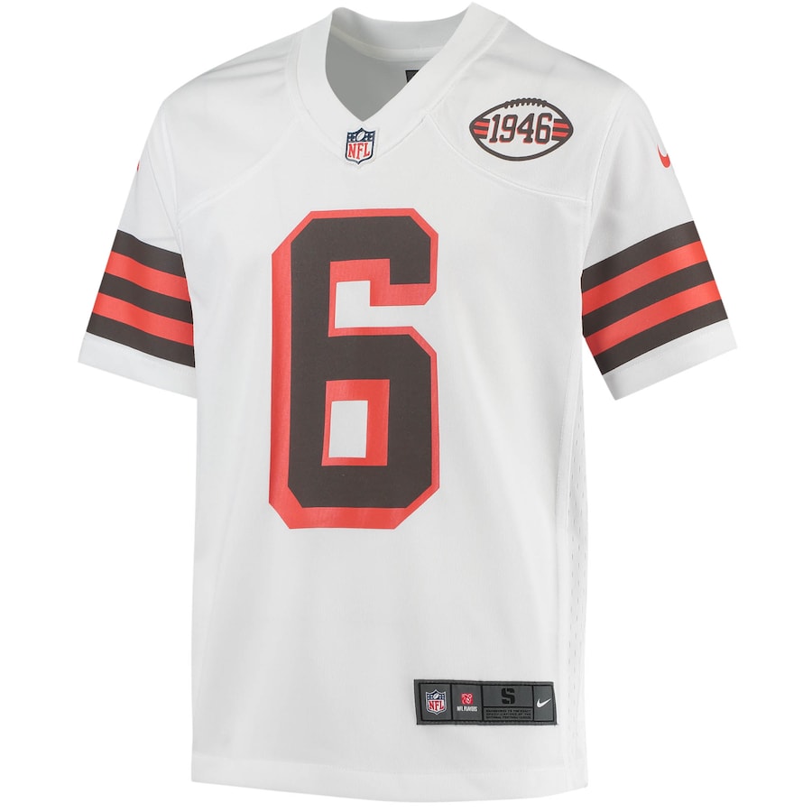 Youth Cleveland Browns Baker Mayfield White 1946 Collection Alternate Game Jersey