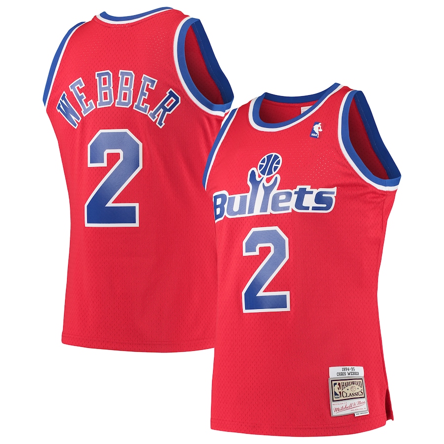 Men's Washington Bullets Chris Webber Mitchell & Ness Red Hardwood Classics Swingman Jersey