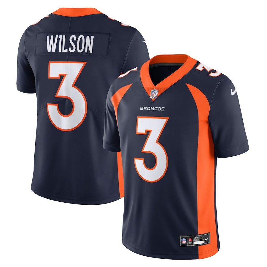 Mens Denver Broncos Russell Wilson Navy Vapor Untouchable Limited Jersey