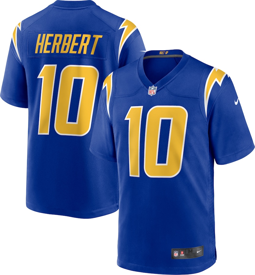 Mens Los Angeles Chargers Justin Herbert Royal 2nd Alternate Game Jersey