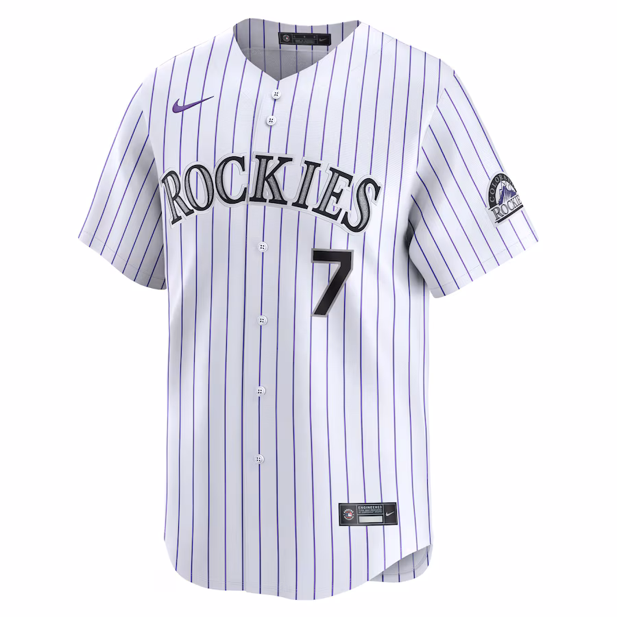 Youth Colorado Rockies Brendan Rodgers Nike White Home Limited Player Jersey
