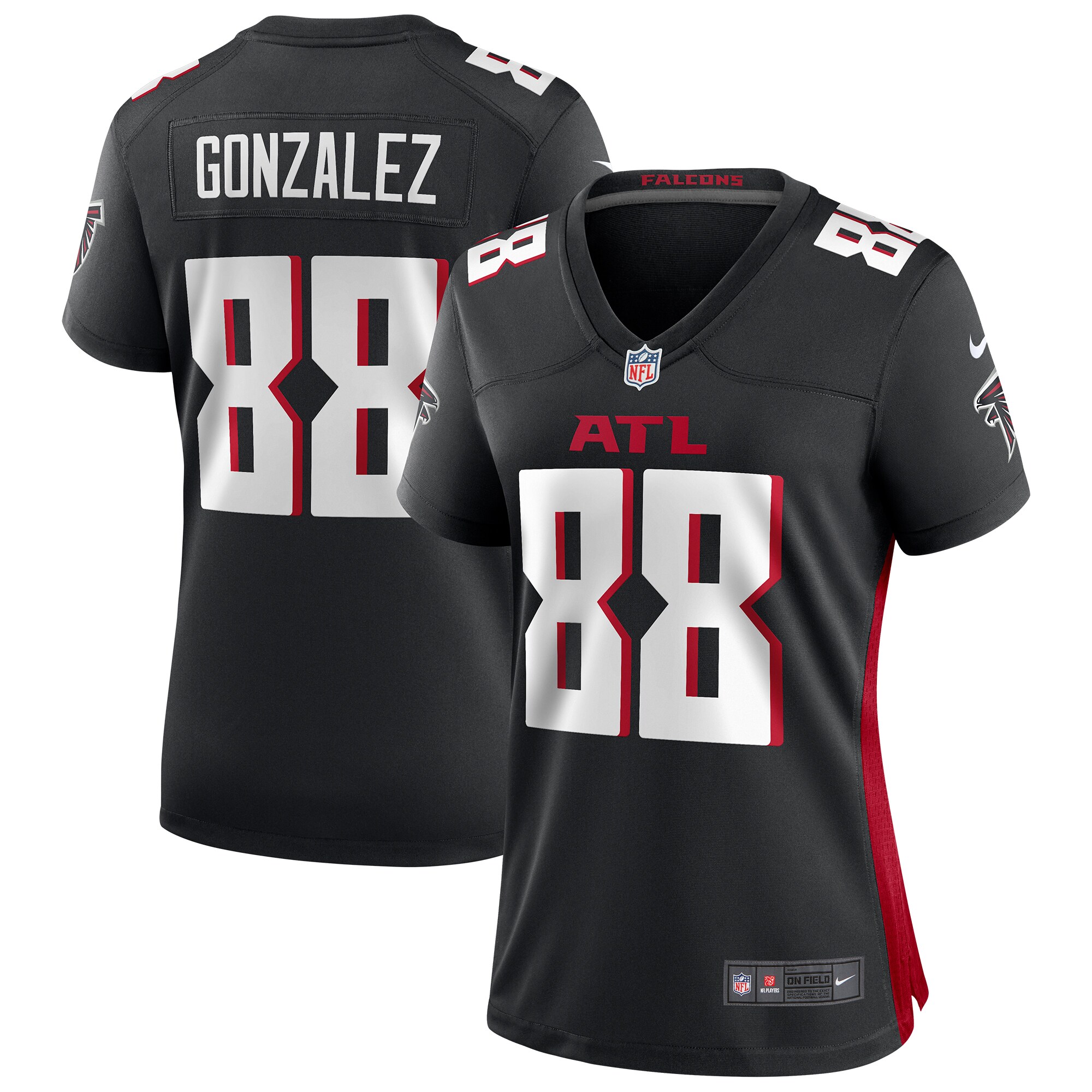 Tony Gonzalez Atlanta Falcons Women's Game Retired Player Jersey - Black
