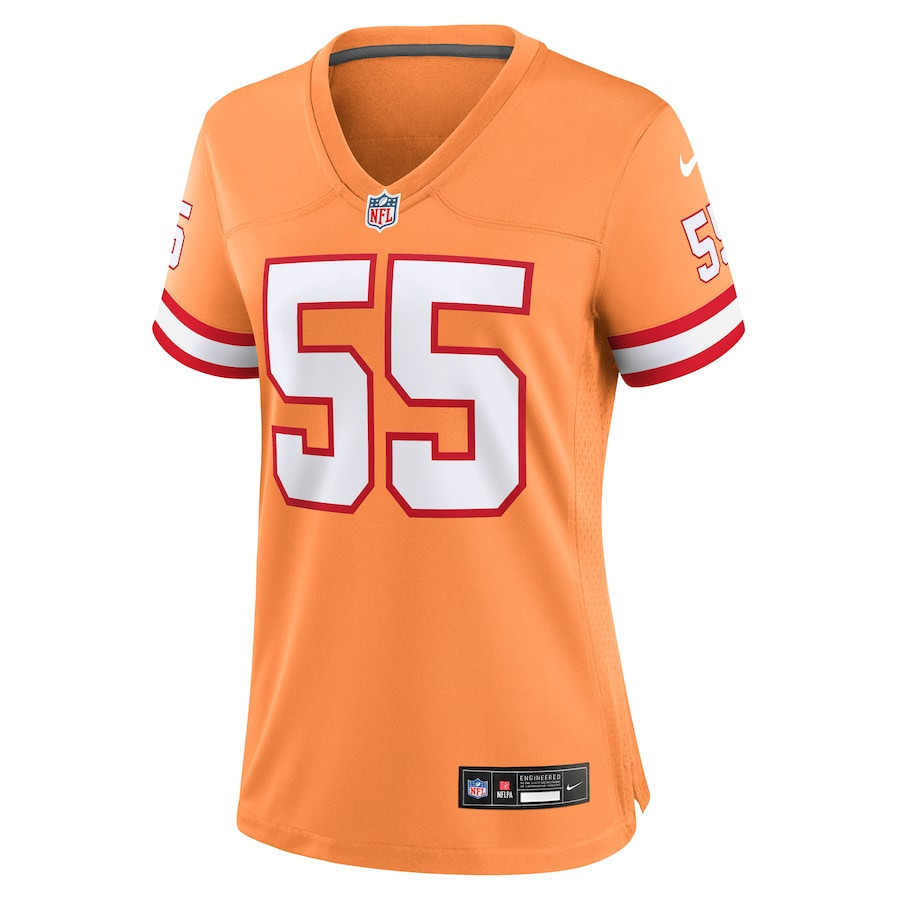 Derrick Brooks 55 Tampa Bay Buccaneers Women Throwback Game Jersey - Orange