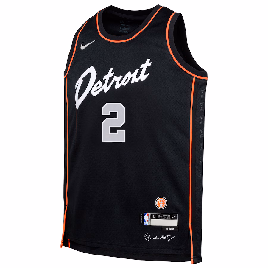 Youth Detroit Pistons Cade Cunningham Nike Black Swingman Replica Jersey - City Edition