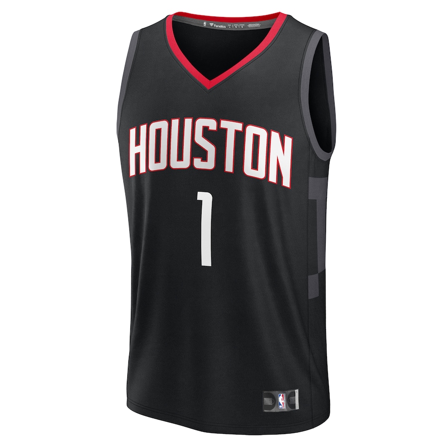 Amen Thompson Houston Rockets Fanatics Fast Break Replica Player Jersey - Statement Edition - Black