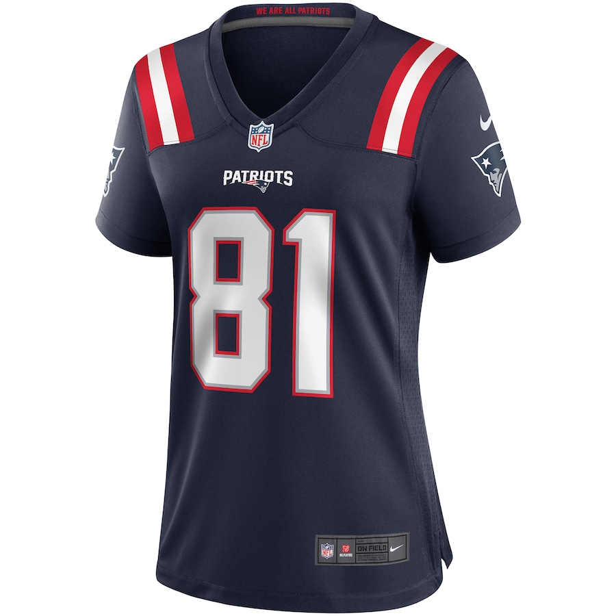 Womens New England Patriots Randy Moss Navy Game Retired Player Jersey