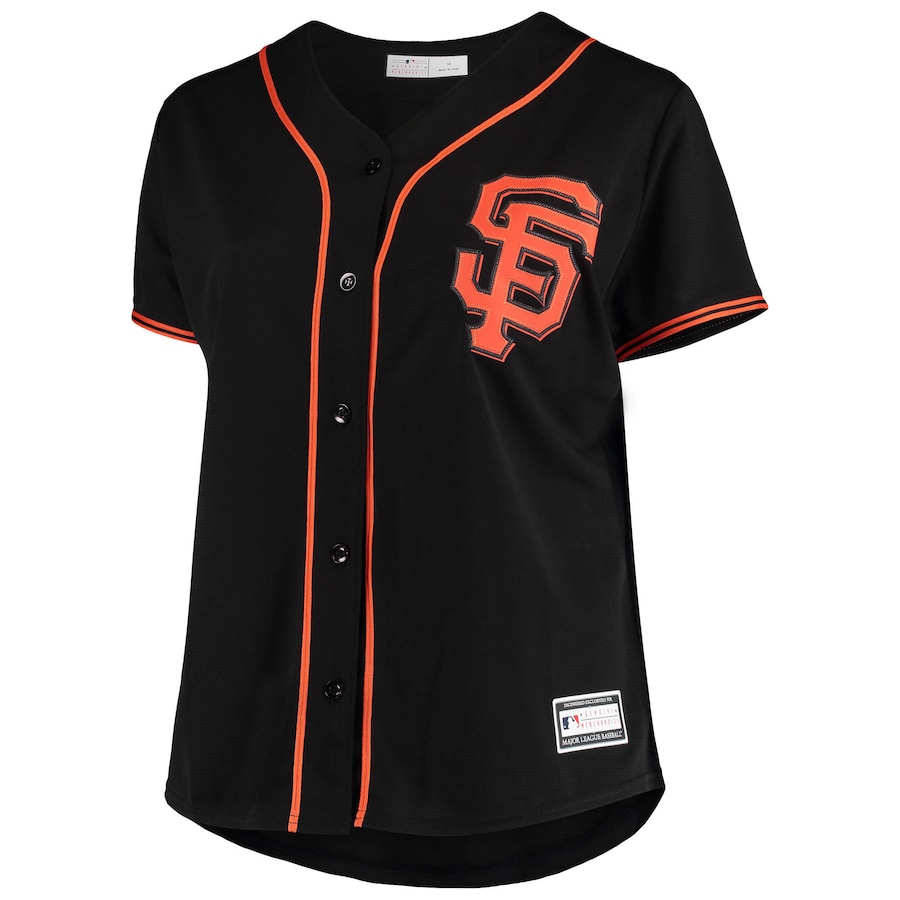 Women's San Francisco Giants Black Plus Size Sanitized Replica Team Jersey