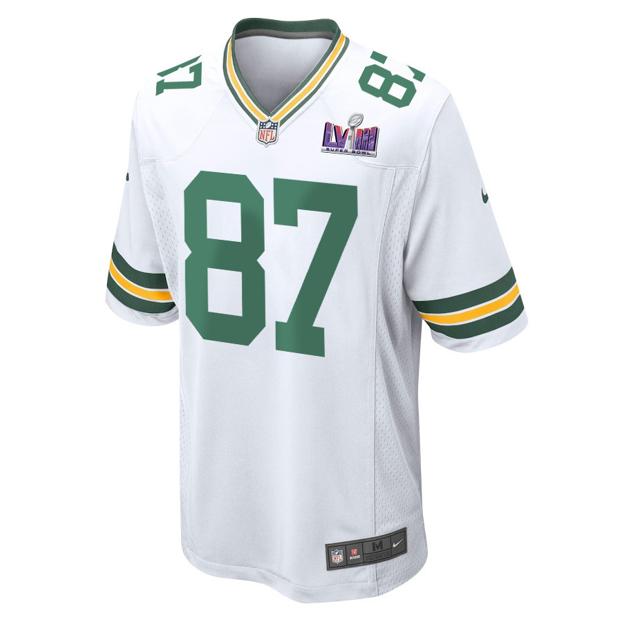 Romeo Doubs 87 Signed Green Bay Packers Super Bowl LVIII Game Men Jersey - White