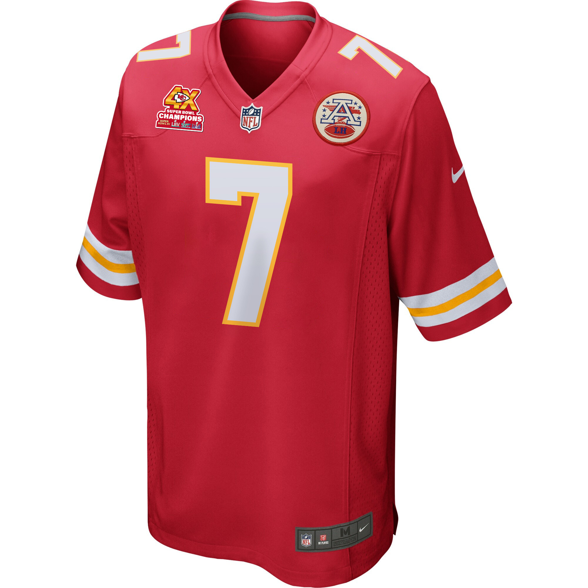 Harrison Butker 7 Kansas City Chiefs Super Bowl LVIII Champions 4X Game Men Jersey - Red