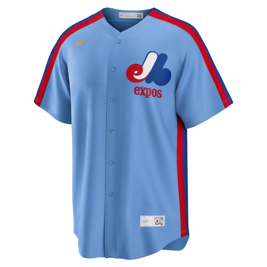 Men's MLB Montreal Expos Vladimir Guerrero Powder Blue Road Cooperstown Collection Player Jersey