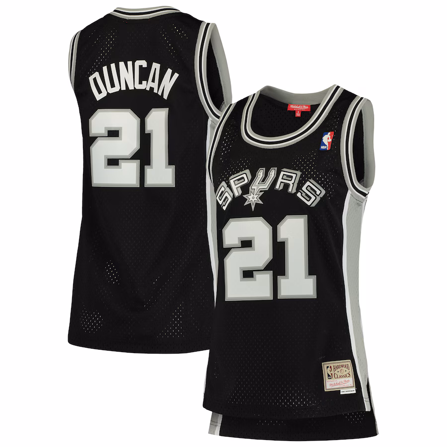 Women's San Antonio Spurs Tim Duncan Mitchell & Ness Black 1998-99 Hardwood Classics Swingman Jersey