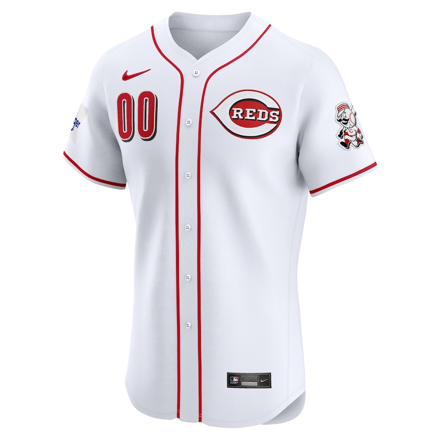 Men's Cincinnati Reds White Home Elite Pick-A-Player Retired Roster Patch Jersey
