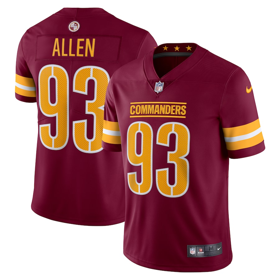 Mens Washington Commanders Jonathan Allen Burgundy Vapor Limited Jersey