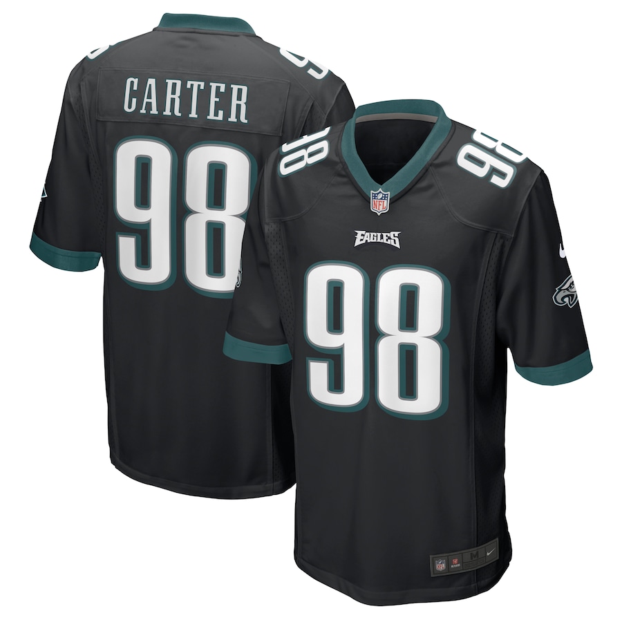 Mens Philadelphia Eagles Jalen Carter Black Alternate Team Game Jersey