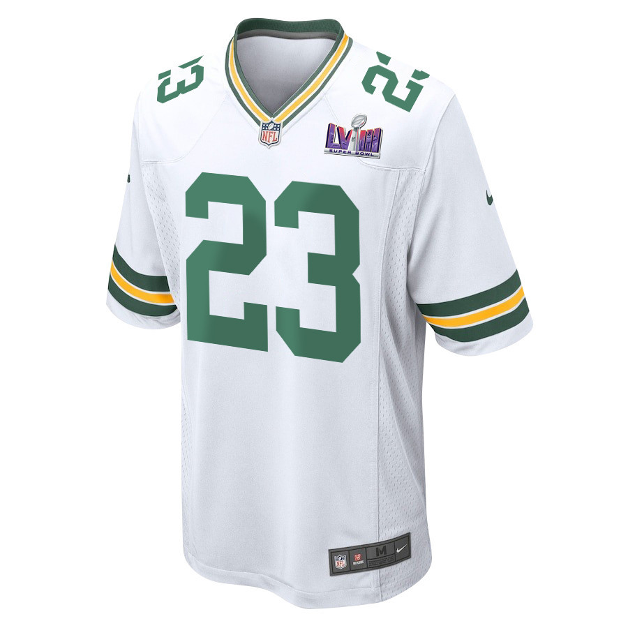 Jaire Alexander 23 Signed Green Bay Packers Super Bowl LVIII Game Men Jersey - White