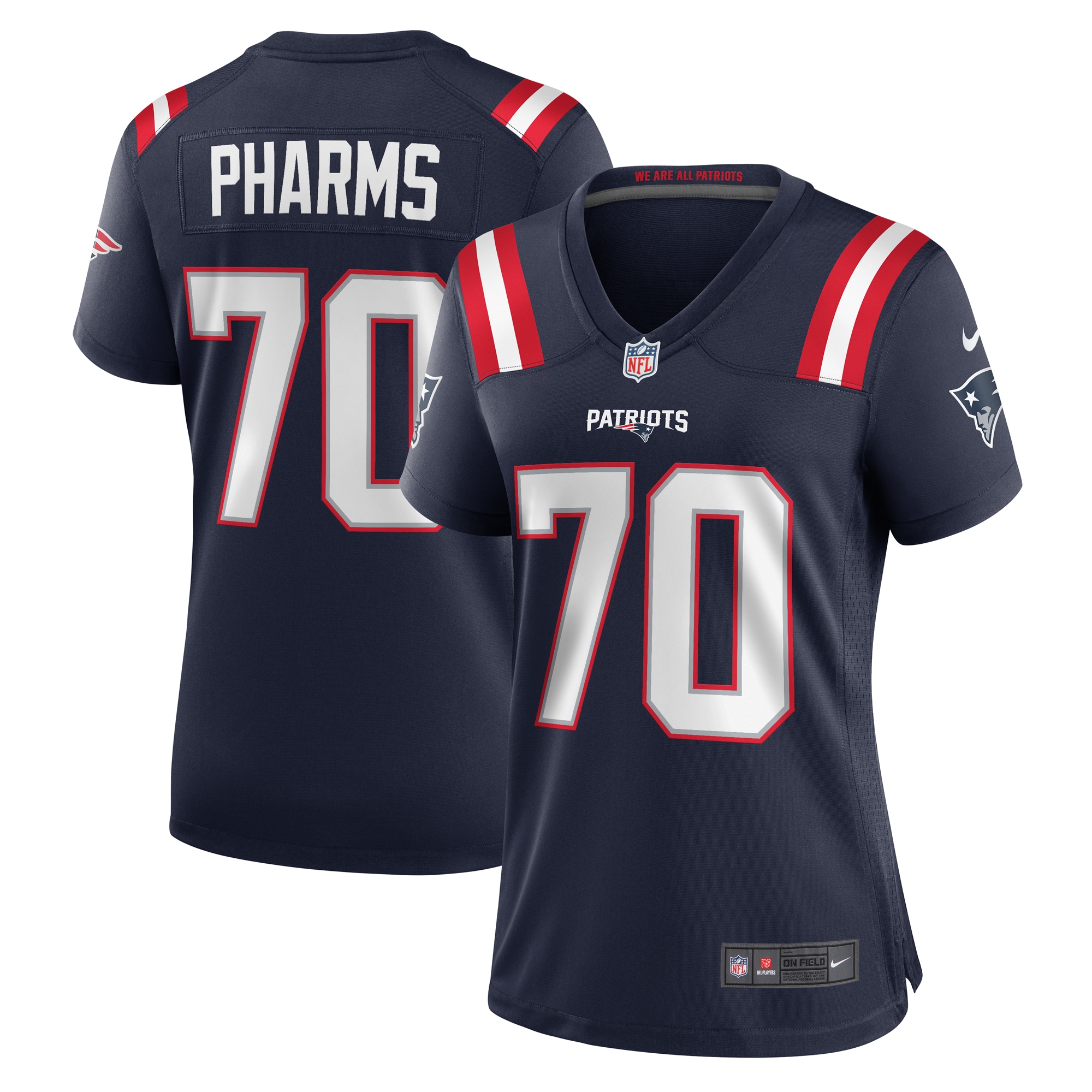 Jeremiah Pharms Jr. New England Patriots Women's Team Game Jersey - Navy