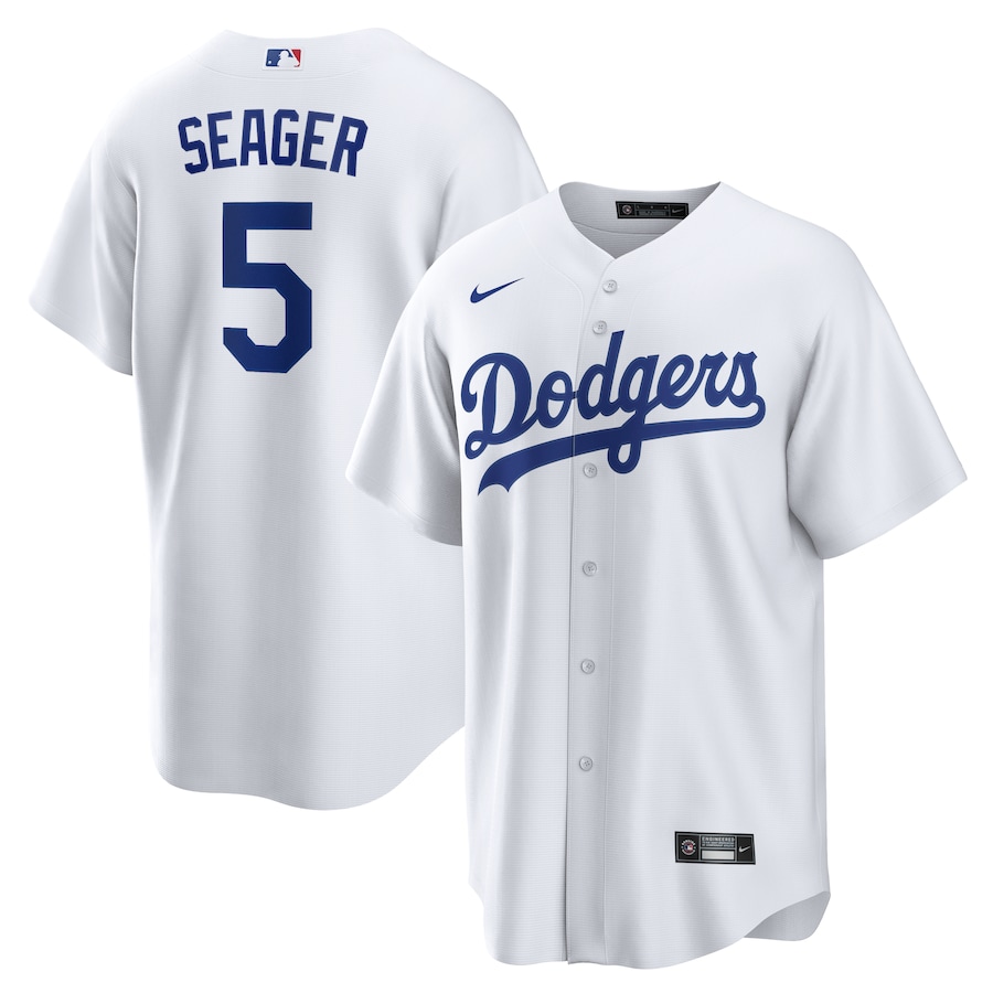 Men's Los Angeles Dodgers Corey Seager White Home Replica Player Name Jersey