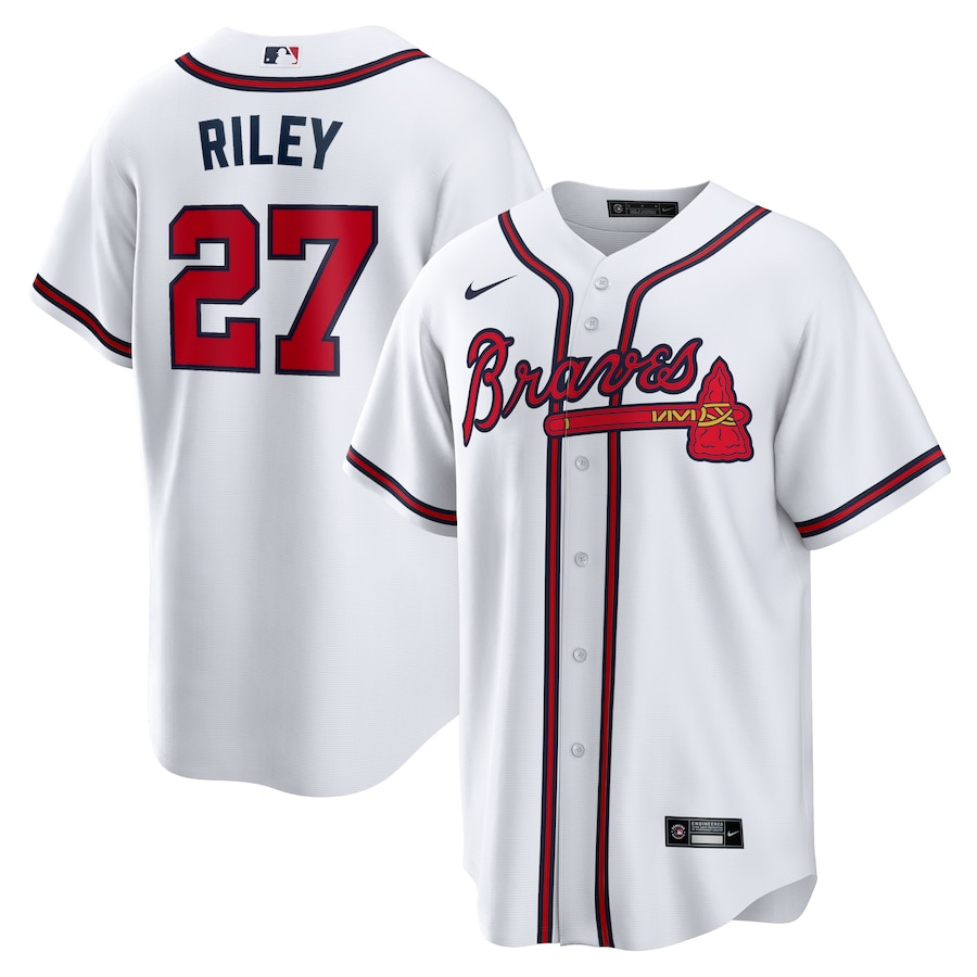 Youth Atlanta Braves Austin Riley Nike White Home Replica Player Jersey